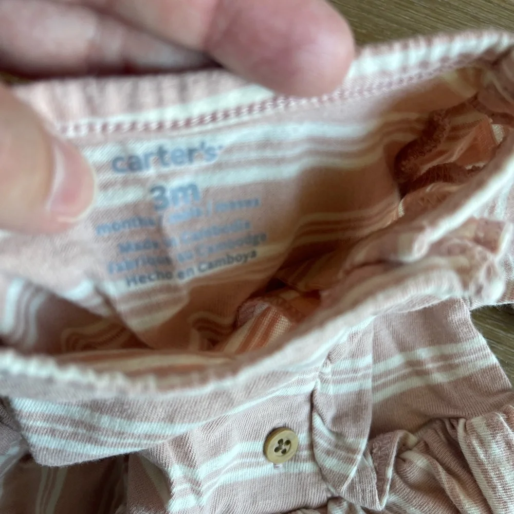 Carter's Pink Striped Dress and Diaper Cover Set